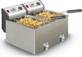 Bol.com FRITEL Friteuse Profi 4920 - Professionele Frituurpan / Frituurketel - 2x 8L - 2x 3300W + Kraan - Horeca aanbieding
