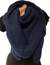 Warme Driehoekige Sjaal - Extra Dikke Kwaliteit - Marineblauw - 190 x 75 cm (94882#)