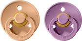BIBS fopspeen |spenen set van 2 | PEACH + LAVENDER | Maat 1 - T1 Leeftijd: 0-6 maanden