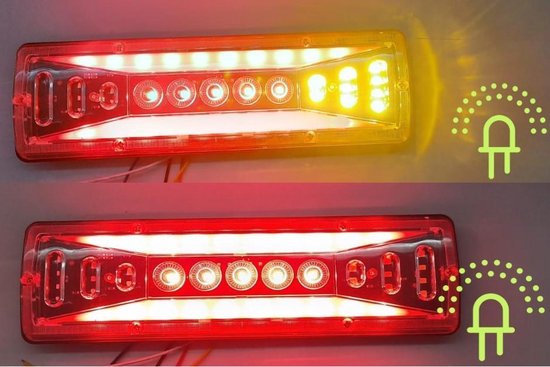 Set van 2 NEON LED Achterlichten 12v Type 25