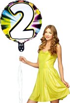Boland - Illooms LED-folieballon '2' 2 - Multi - LED Ballon