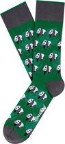 Moustard sokken met panda afbeelding 41/46