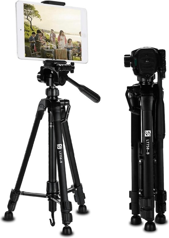 SEFID LT750-B Camera en telefoon statief - Smartphone Tripod met houder iphone , samsung , fotocamera , Ipad en tablet standaard - SEFID®