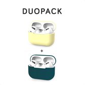 COMBI DEAL - Subbs - Siliconen Bescherm Hoesjes Covers Geel + Petrol voor Apple AirPods Pro - DUOPACK