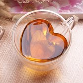 Dubbelwandige Geïsoleerde glazen voor drank, thee en koffie - Hartvormig - 2 x 240 ml