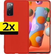 Samsung A41 Hoesje Back Cover Siliconen Case Hoes Rood - 2 Stuks