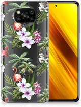 GSM Hoesje Xiaomi Poco X3 | Poco X3 Pro Doorzichtig Hoesje Flamingo Palms