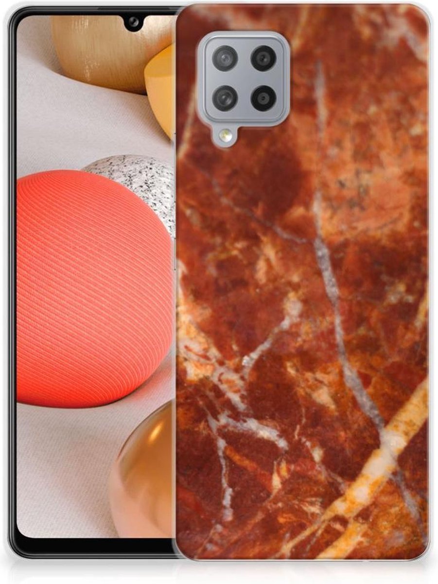 Samsung Galaxy A42 TPU Siliconen Hoesje Marmer Bruin