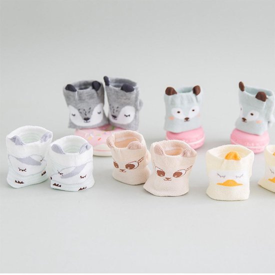 MINIIYOU - 4 pack baby jongens sokken vosje  (6-18 maanden) - enkelsokjes - MINIIYOU
