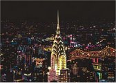 Kras Tekening Groot "Colorful City" New York (41x29cm) | Krastekening Chrysler Building Amerika | Krastekeningen pakket | Scratch Art / Painting | Kraskaarten | Krasfolie