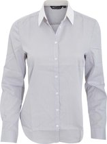 SOLs Dames/dames Belmont Contrasterende Lange Mouwen Poplin Shirt (Parelgrijs)