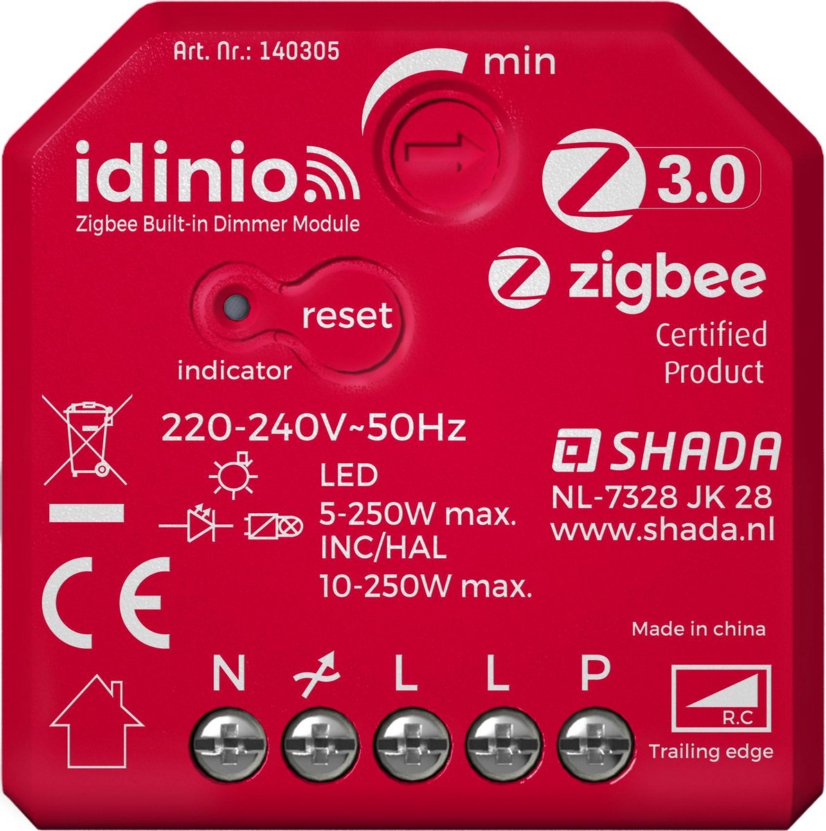 IDINIO Smart LED dimmer - Zigbee module - 0 tot 250 W - Geschikt voor  Philips hue & Homey | bol