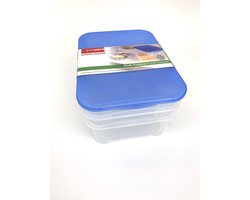 Sunware Vleeswarendoos | 3-delig | Transparant / Blauw