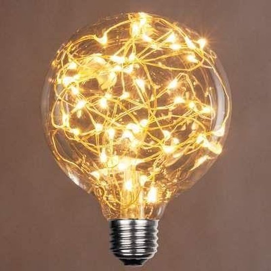 bol.com | Sfeerlamp - LED lamp - LED string - Gold - Bulb E27 Fitting -  Warm licht - Led E27 Fitting
