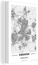 Tableau sur Toile City Map Eindhoven - 40x60 cm - Décoration murale - Carte