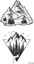 Temporary tattoo | tijdelijke tattoo | fake tattoo | gebergte - mountain range | 6 x 10.5 cm