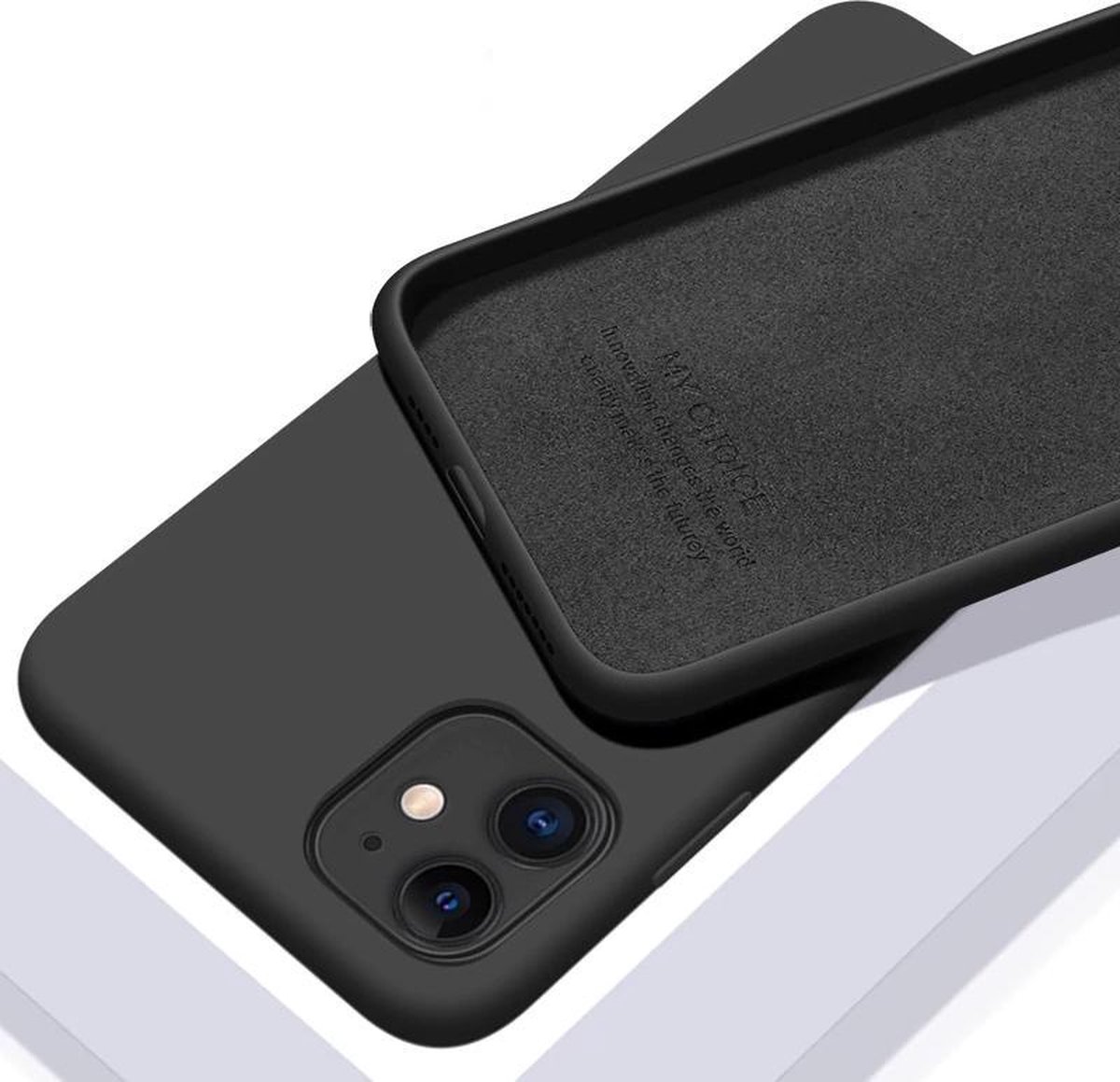 Premium IPhone 12 pro hoesje - Zwart - Siliconen hoesje - Case
