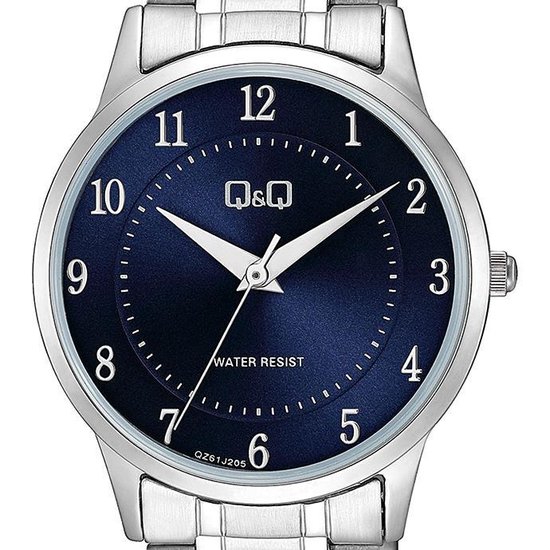 Slanke Zilverkleurig Dames Horloge met Blauwe Plaat