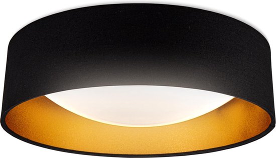 B.K.Licht - Plafonnier - noir doré - lampe de salon - éclairage plafond chambre - Ø40cm - 4.000K - 2.200LM - 18W LED