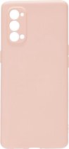 Shop4 - Oppo Reno4 Pro 5G Hoesje - Zachte Back Case Mat Licht Roze