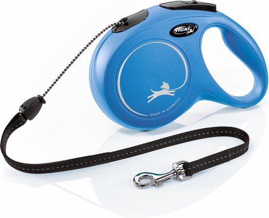 Flexi New Classic Koord - Hondenriem - Blauw - M - 8 m - (<20 kg)