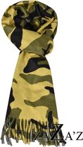 Groene camouflage sjaal- natuurlijke materialen -Cashmere - Unisex