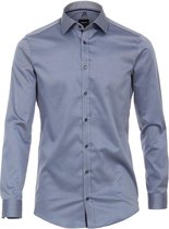 Venti Chemise Homme Gris Bleu Contraste Twill Kent Body Fit - 39