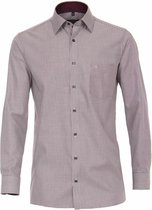 CASA MODA comfort fit overhemd - bordeaux met blauw en wit gestreept structuur (contrast) - Strijkvrij - Boordmaat: 47