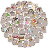 Pusheen stickers | Schattige katten | vinyl laptop stickers |100 Stuks