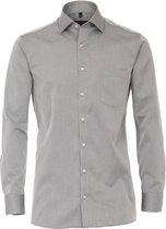 CASA MODA comfort fit overhemd - grijs twill - Strijkvrij - Boordmaat: 52