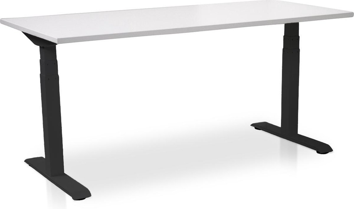 Zit-sta bureau elektrisch verstelbaar - MRC PRO NEN-EN 527 | 180 x 80 cm | frame zwart - blad wit | Memory functie met USB | 150kg draagvermogen