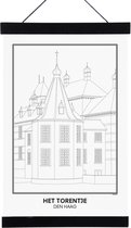 SKAVIK Het Torentje - Den Haag Poster met houten posterhanger (zwart) 30 x 40 cm