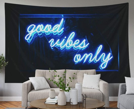 Ulticool - Good Vibes Only - Tapisserie - 200x150 cm - Groot tapisserie - Affiche