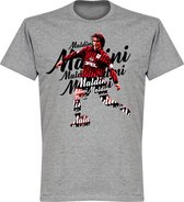 Paolo Maldini Milan Script T-Shirt - Grijs - XXL