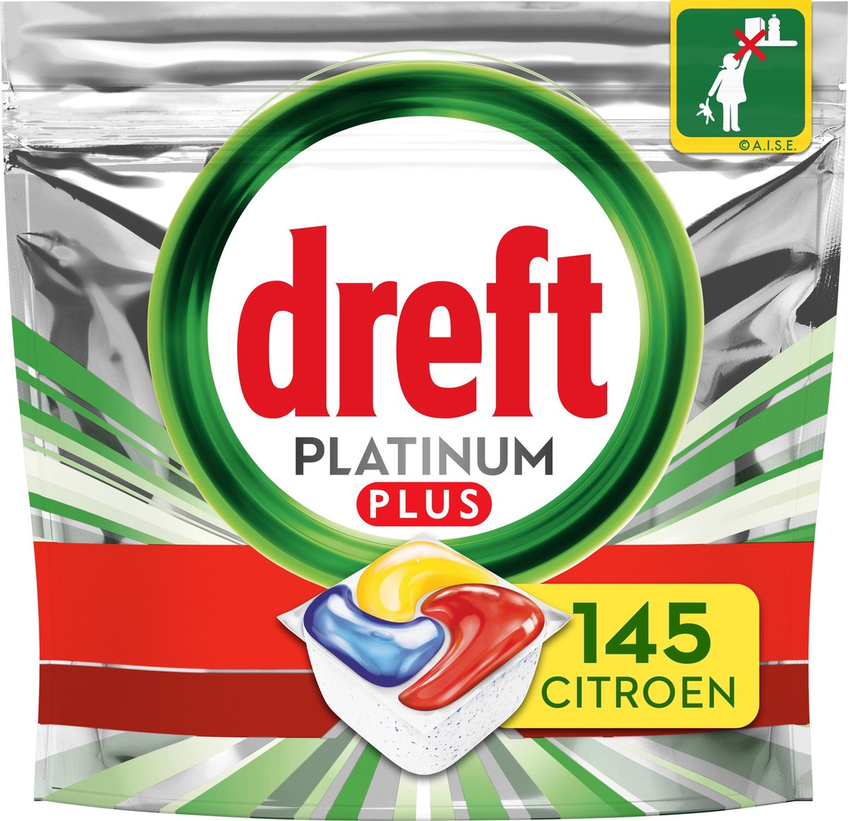 Dreft Platinum Plus All In One Lemon – Vaatwastabletten – Voordeelverpakking 5×29 stuks