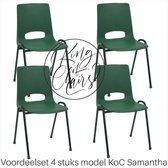 King of Chairs -Set van 4- Model KoC Samantha groen met zwart onderstel. Stapelstoel kuipstoel vergaderstoel tuinstoel kantine stoel stapel stoel kantinestoelen stapelstoelen kuips