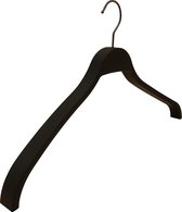 [Set van 5] Prachtige dikke mat zwarte vol kunststof jashangers / kledinghangers / kleerhangers / garderobehangers model "ZARA" met zwarte gunmetal haak