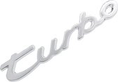 TURBO, chrome metalen embleem - badge voor op de auto
