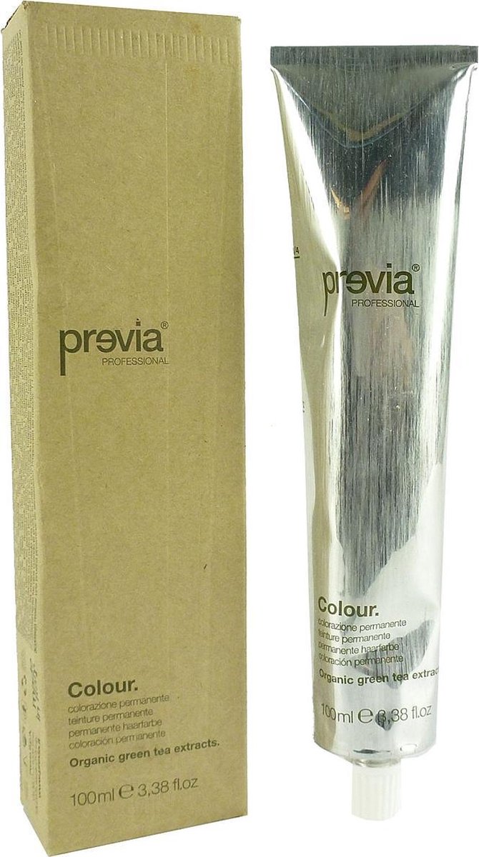 Previa Professional Colour Organic Green Tea Extracts permanente haarkleuring 100ml - 08,43 Copper Golden Light Blonde / Kupfergold Hellblond