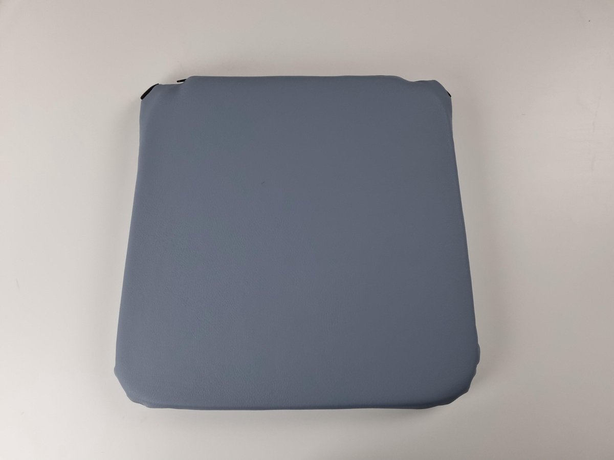 1x Monaco Stoelzit - Denim Grey – lederlook - Blauw - Grijs - Jeans - Kunstleder - Stoelkussen - Zitkussen - 43,2cmx40,8cmx4cm