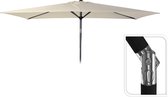 Bol.com MaxxGarden Parasol - 150x250 cm – Luxe tuin en balkon parasol - opdraaisysteem - Creme aanbieding