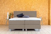 PITT Boxspring Lummel - 160x200 cm - Biege - Compleet - Inclusief Topmatras koudschuim