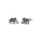 Oorbellen meisje | Zilveren kinderoorbellen | Zilveren oorstekers, bewerkt olifantje