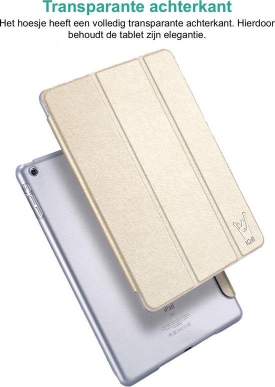 Hoes geschikt voor Samsung Galaxy Tab E 9.6 (T560) - Book Case Tri-Fold Goud Hoesje - Cover van iCall