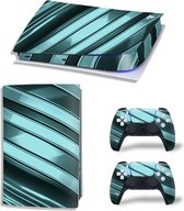 Sony PS5 Digital Edition Console Skins - Metal Twirl Grijs / Groen (Let op, alleen geschikt voor PlayStation 5 Digital Edition - zie productafbeelding)