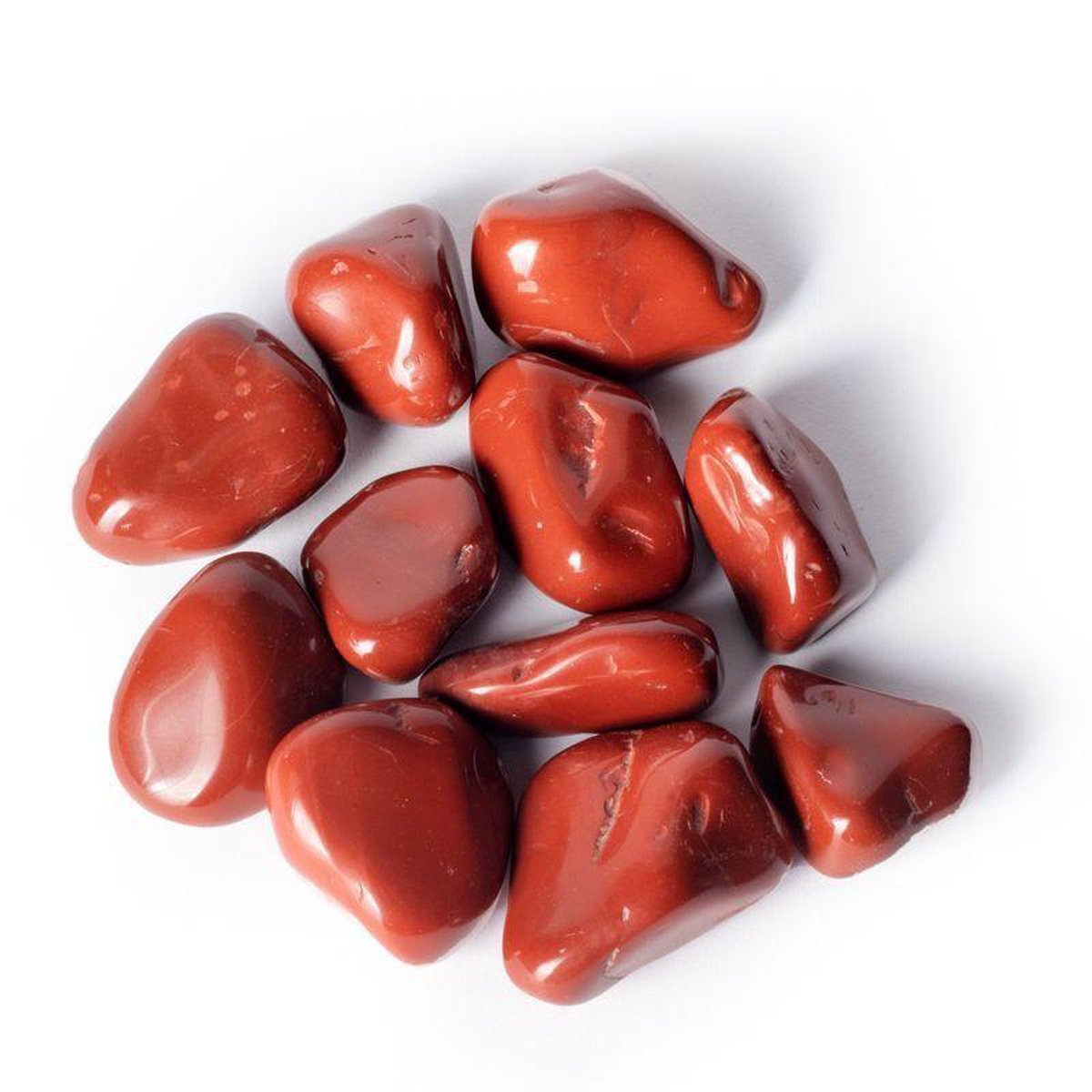 Rode Jaspis trommelsteen, 100 gram knuffelstenen in linnen zakje. Gratis verzending!