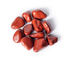 Rode Jaspis trommelsteen, 100 gram knuffelstenen in linnen zakje. Gratis verzending!