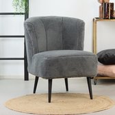 Bronx71® Teddy fauteuil grijs Lyla - Zetel 1 persoons - Relaxstoel - Kleine fauteuil - Teddy stof