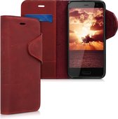 kalibri telefoonhoesje voor HTC U11 Life - Hoesje met pasjeshouder en standaard - donkerrood - Wallet case