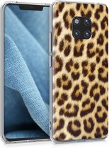 kwmobile telefoonhoesje voor Huawei Mate 20 Pro - Hoesje voor smartphone in oranje / beige / donkerbruin - Luipaard design